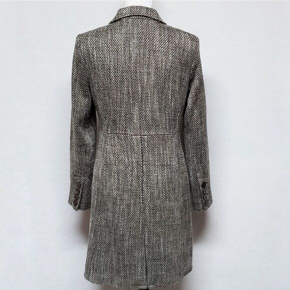 VINTAGE 90s/Y2K Old Navy Brown Tweed Italian Wool Princess Coat Peacoat Jacket - Picture 10 of 15
